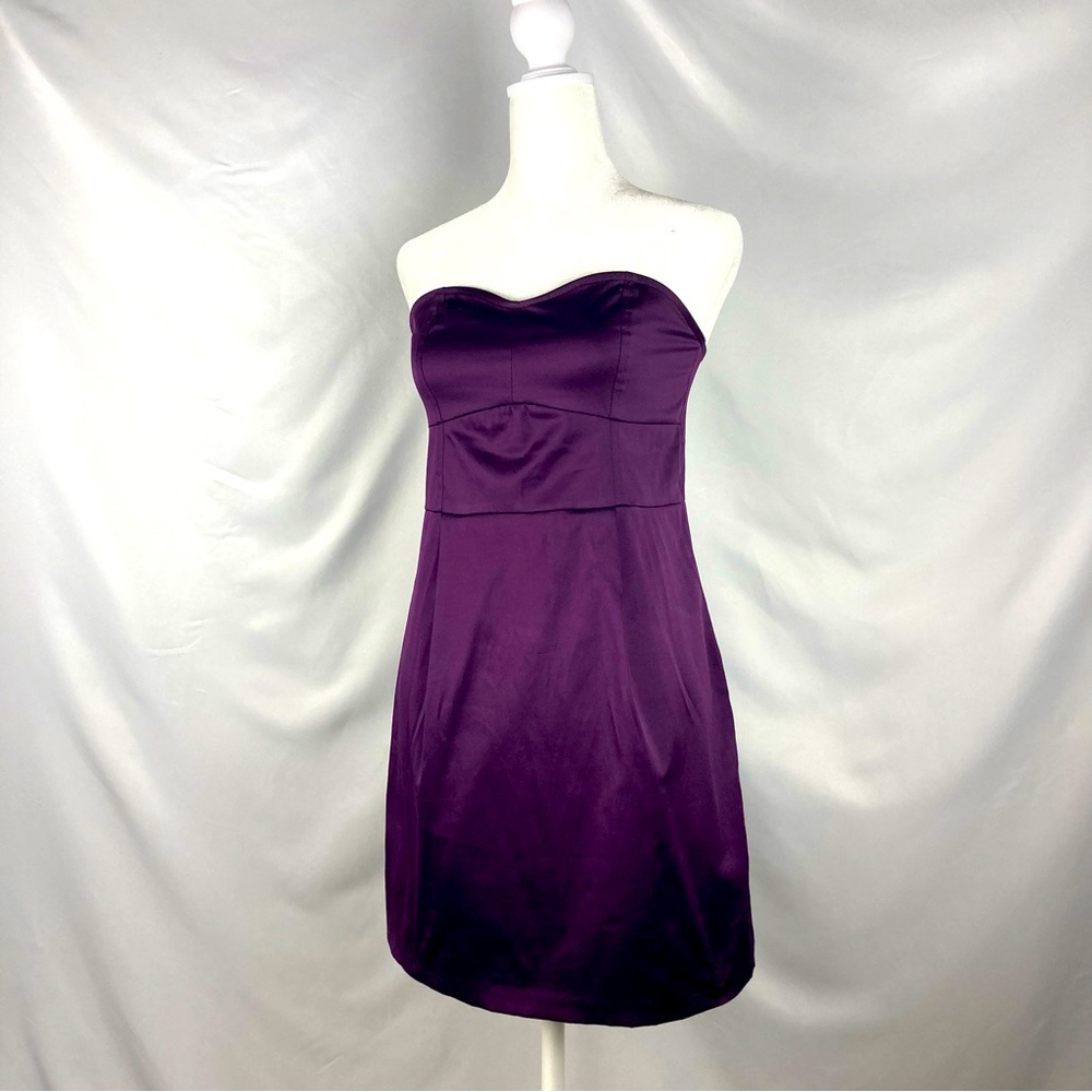 Strapless Satin Forever 21 Plum Party Dress — 2009